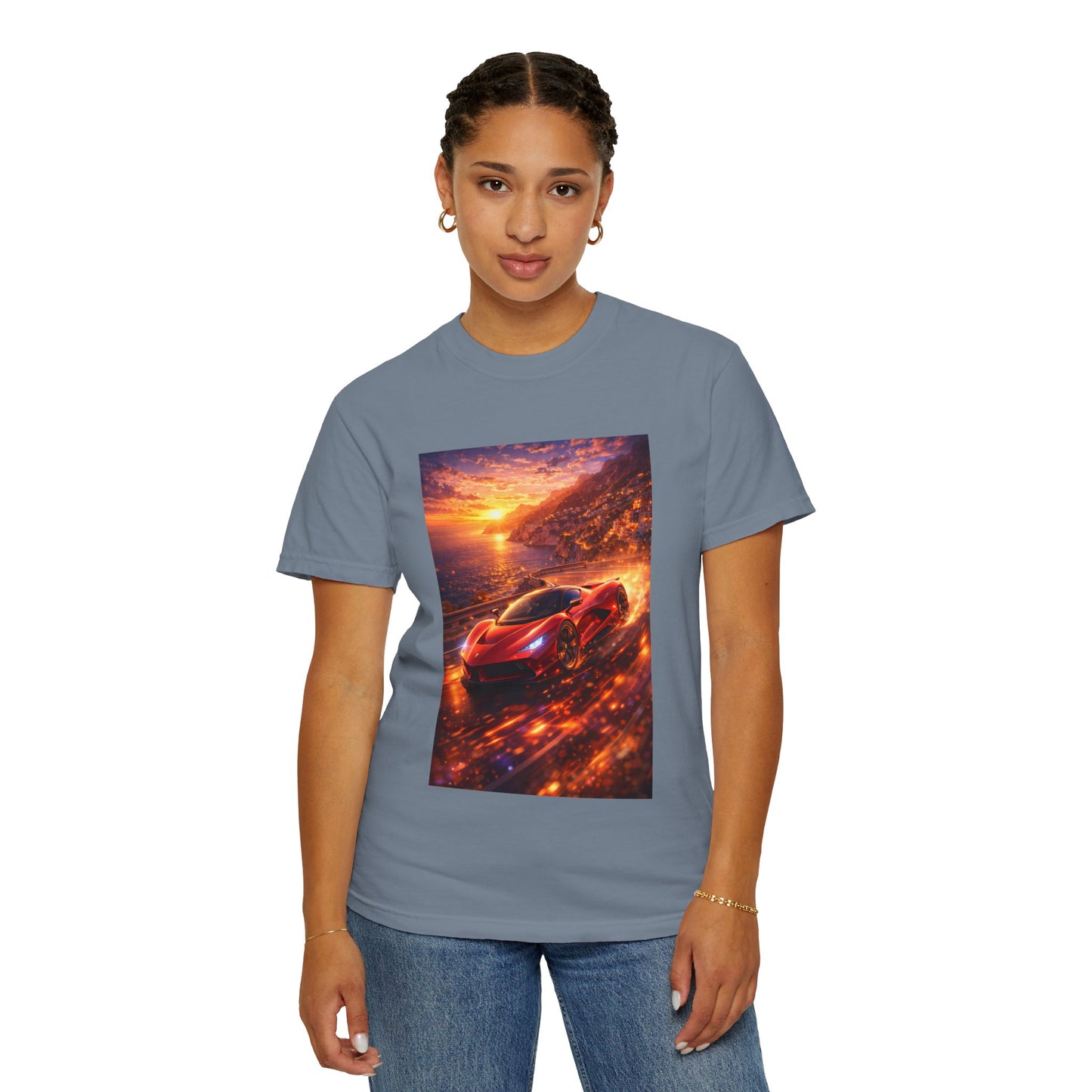 Ferrari F80- Amalfi Coast, Italy - T‑Shirt — Red Sports Car Print