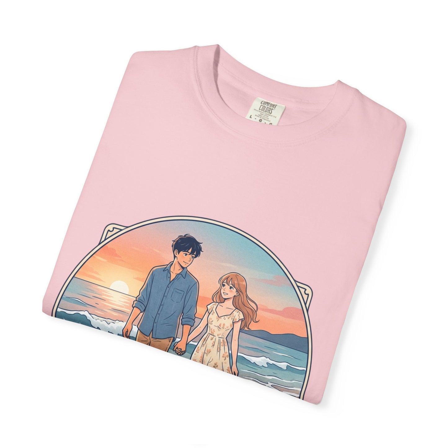 Sunset Lovers Beach T-Shirt — Romantic Couple Graphic Tee
