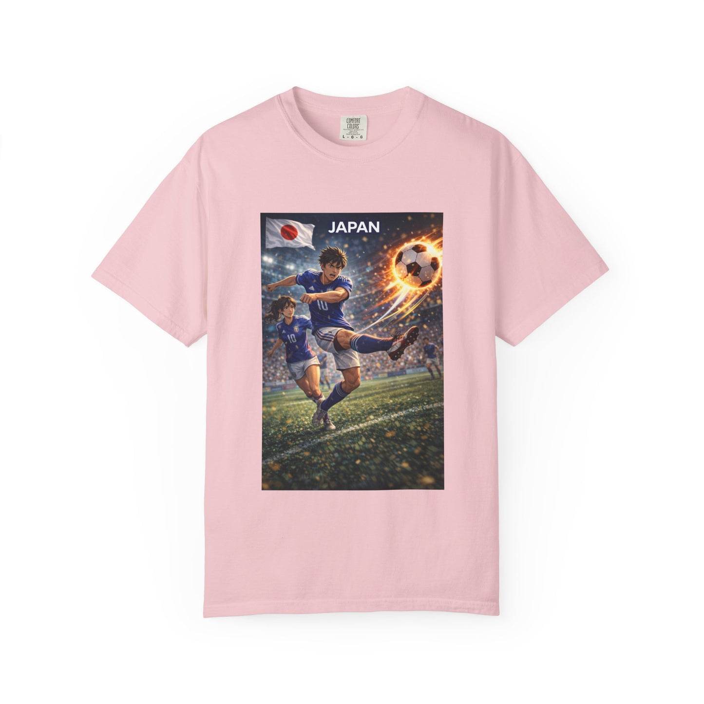 Japan Soccer Team Graphic T‑Shirt — Dynamic Football Players Design