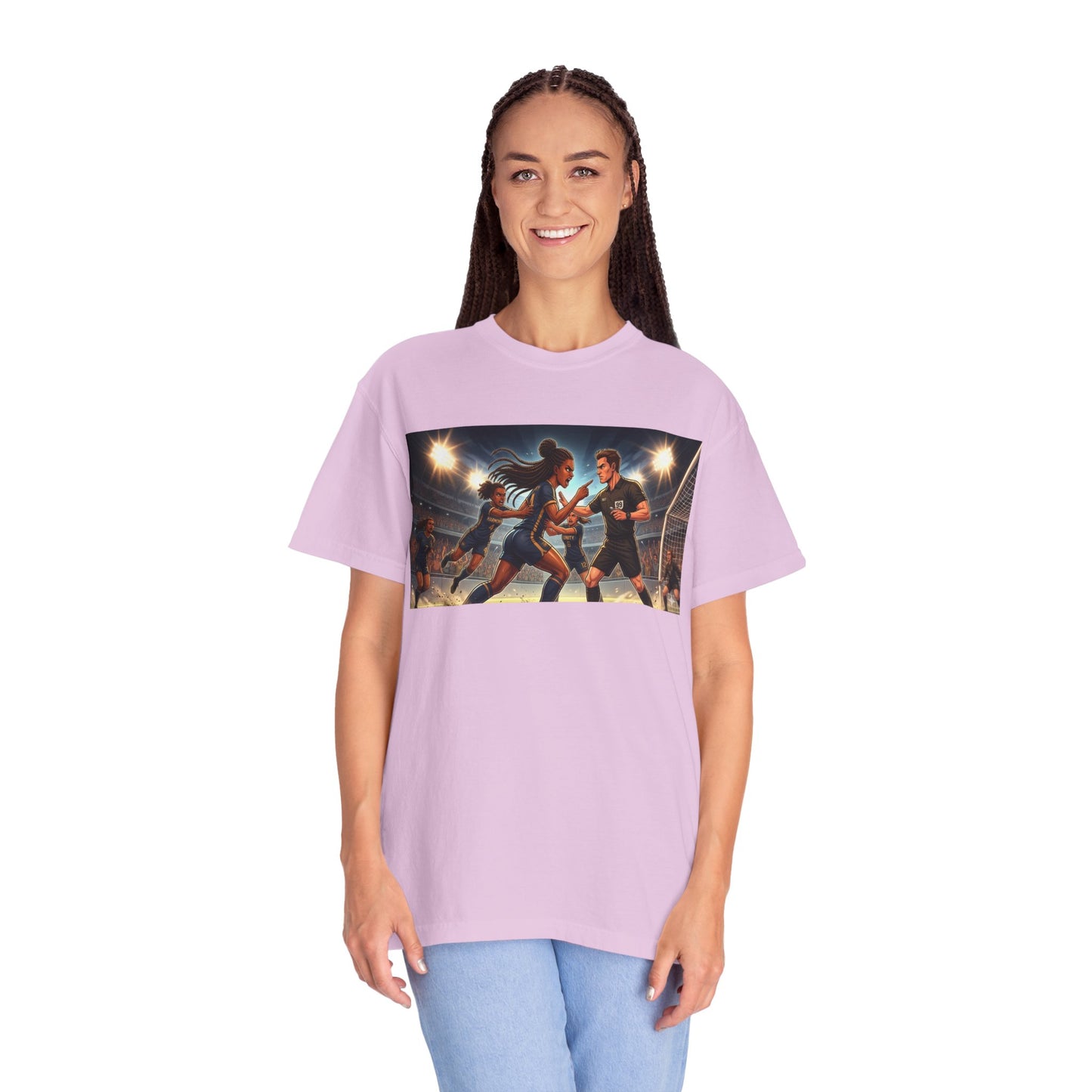 Soccer Night Match T-Shirt — Dynamic Players Under Stadium Lights