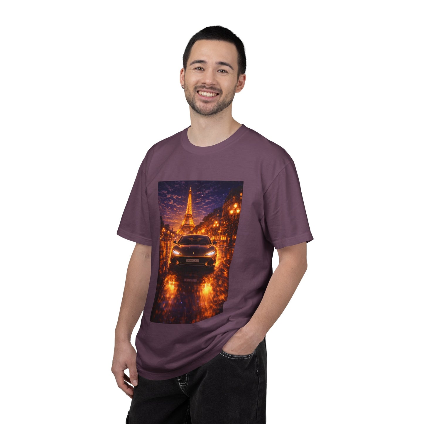 Paris Night Drive T-Shirt — Eiffel Tower Car Scene