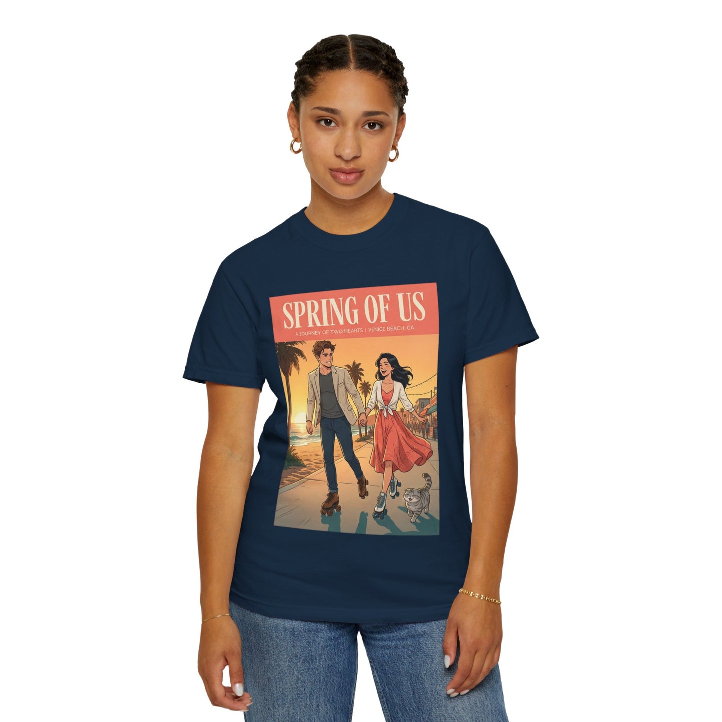 Spring of Us T-Shirt — Vintage Romantic Beach Couple Graphic Tee