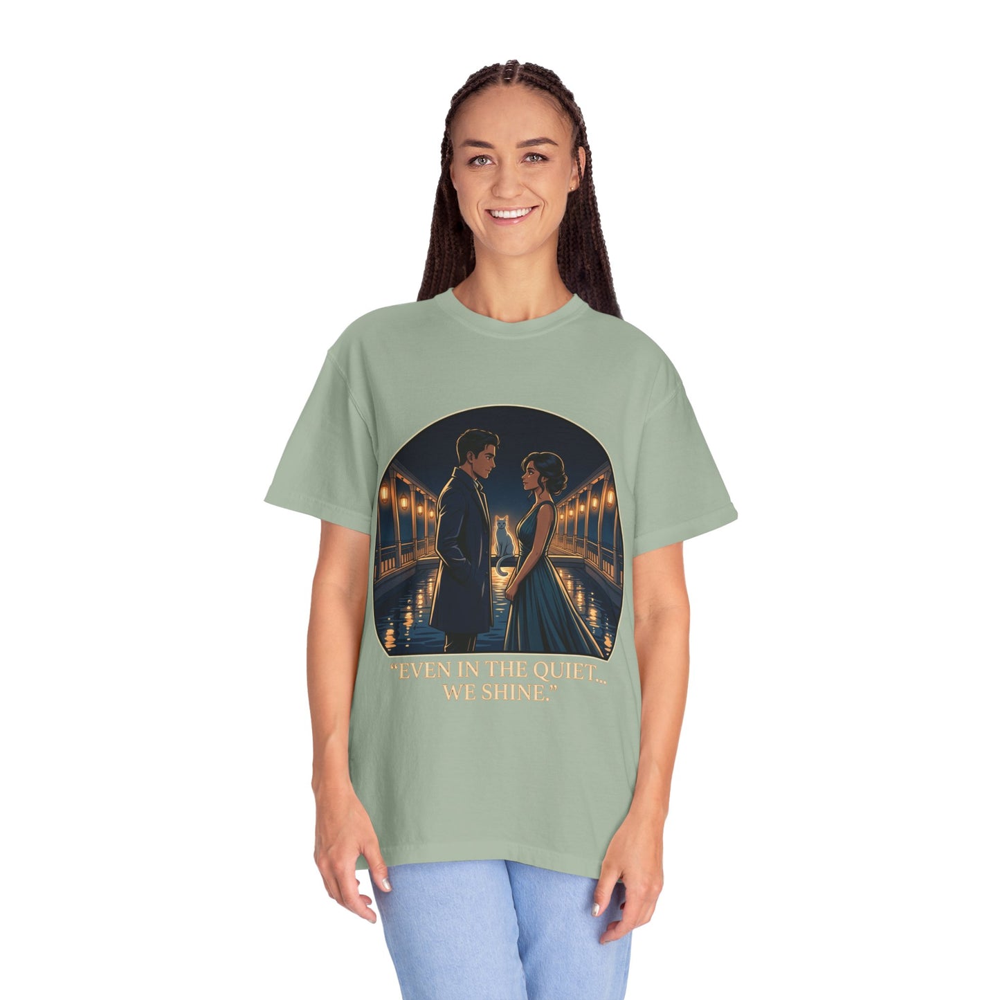 Romantic Night Stroll T-Shirt — "Even in the Quiet... We Shine" Graphic Tee