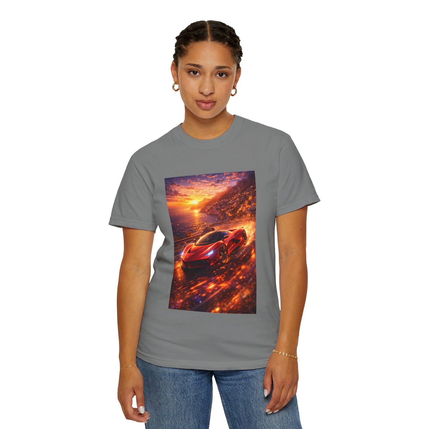 Ferrari F80- Amalfi Coast, Italy - T‑Shirt — Red Sports Car Print