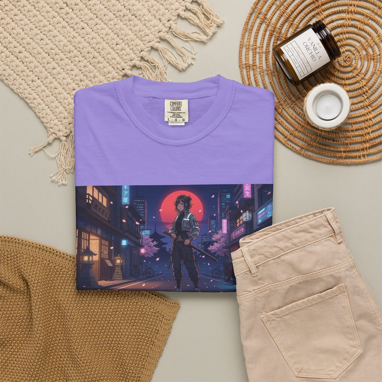 Japan — Samurai City Tradition + Nightscape T-Shirt —  Graphic Tee