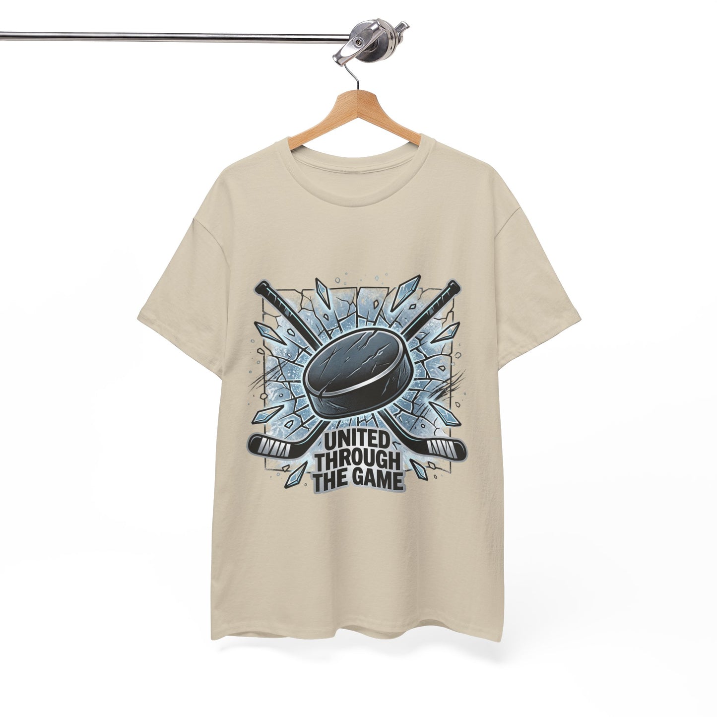 Hockey T-Shirt — "United Through the Game" Graphic Tee