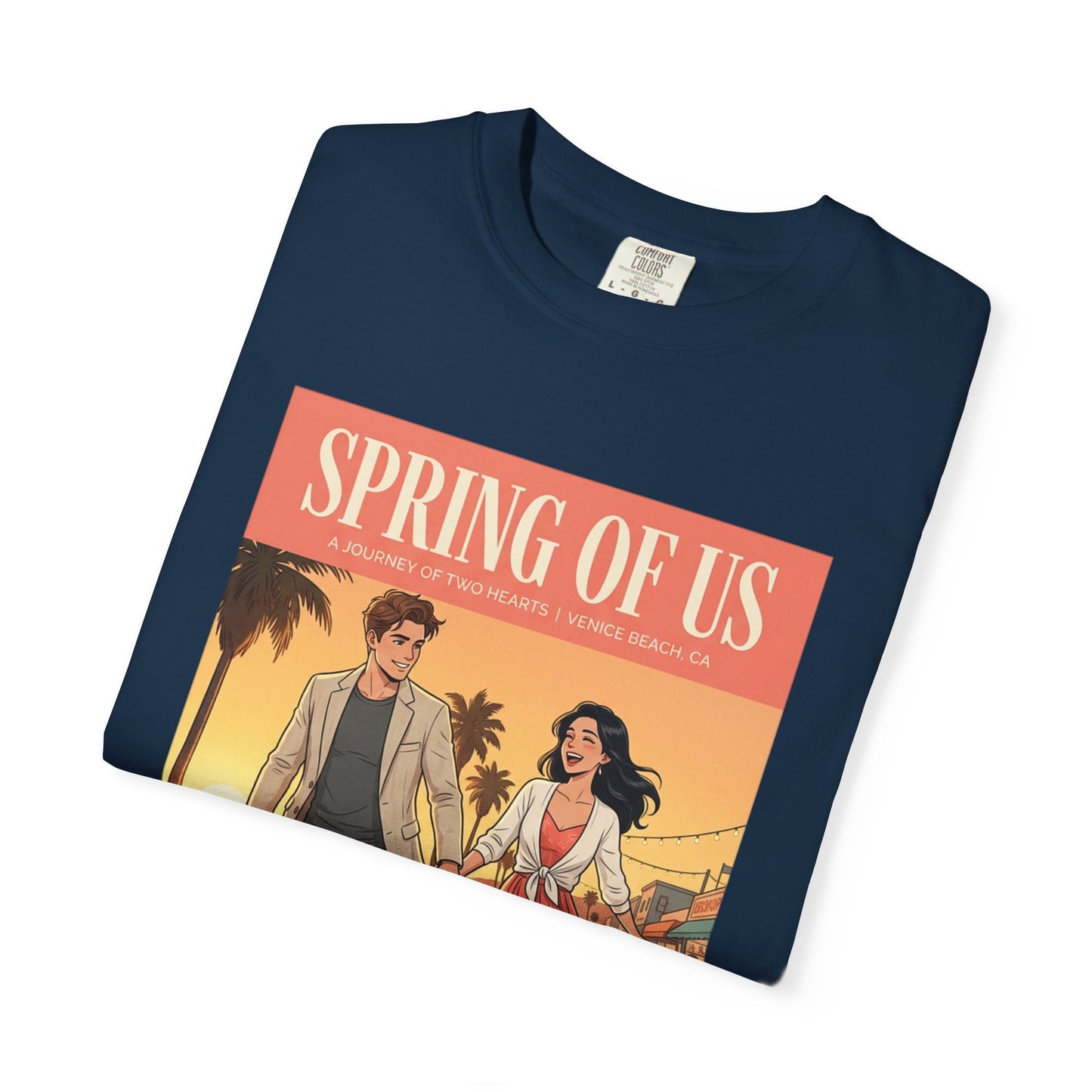 Spring of Us T-Shirt — Vintage Romantic Beach Couple Graphic Tee