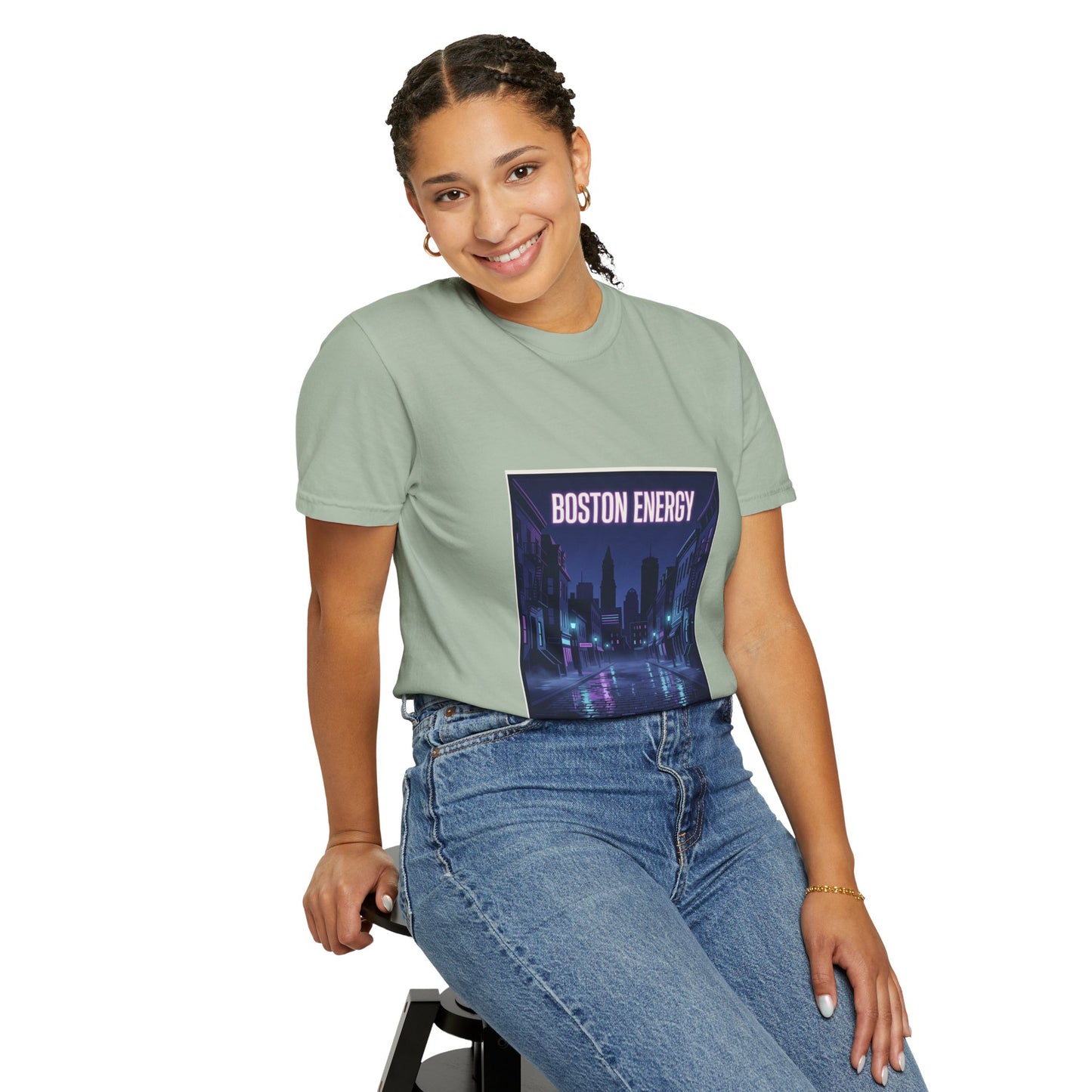 Boston Energy T-Shirt — Neon Cityscape Graphic Tee