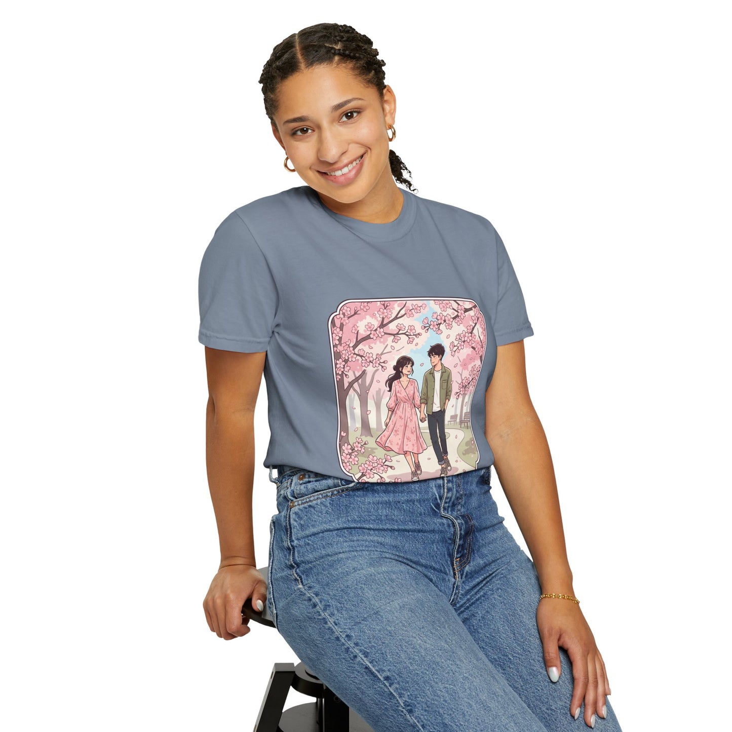 Spring in Japan T-Shirt — Cherry Blossom Couple Graphic Tee