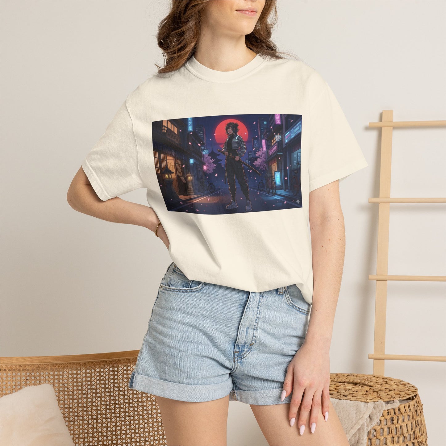 Japan — Samurai City Tradition + Nightscape T-Shirt —  Graphic Tee