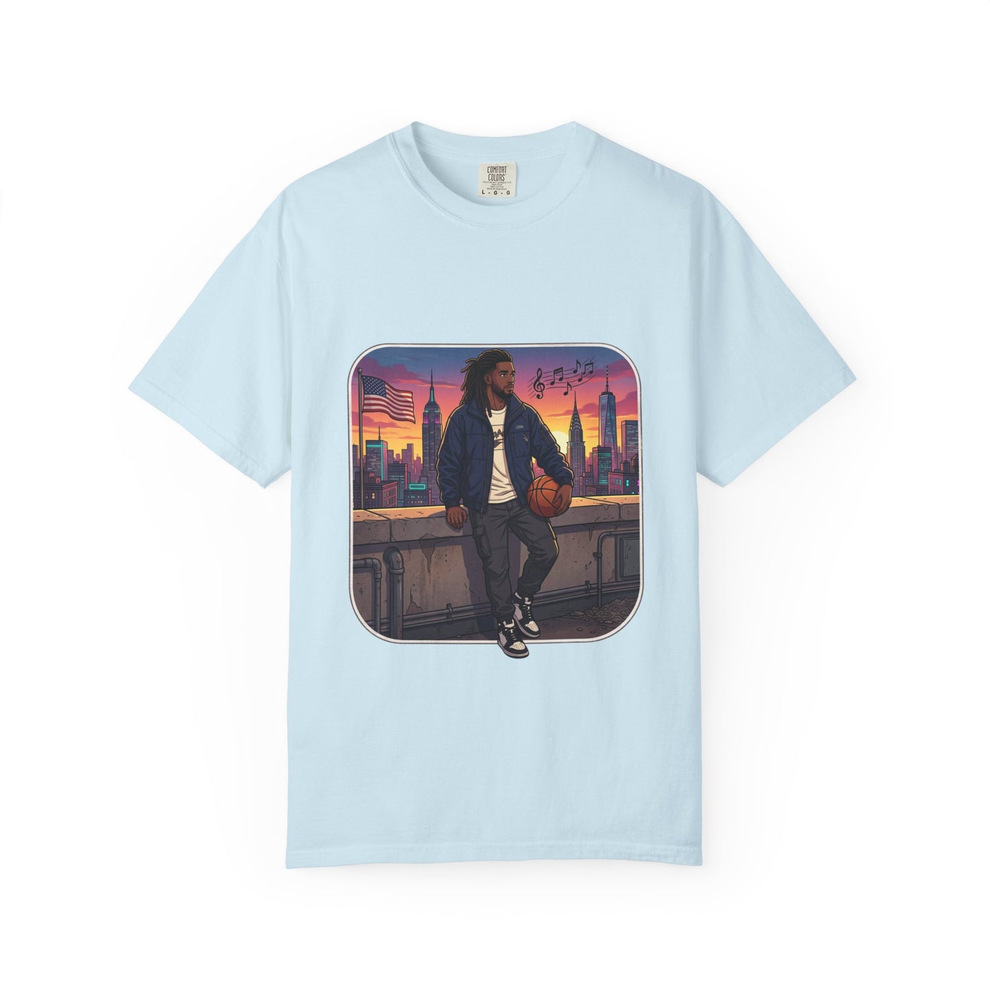 City Sunset Basketball Player T-Shirt — Urban Hoop Lifestyle Tee