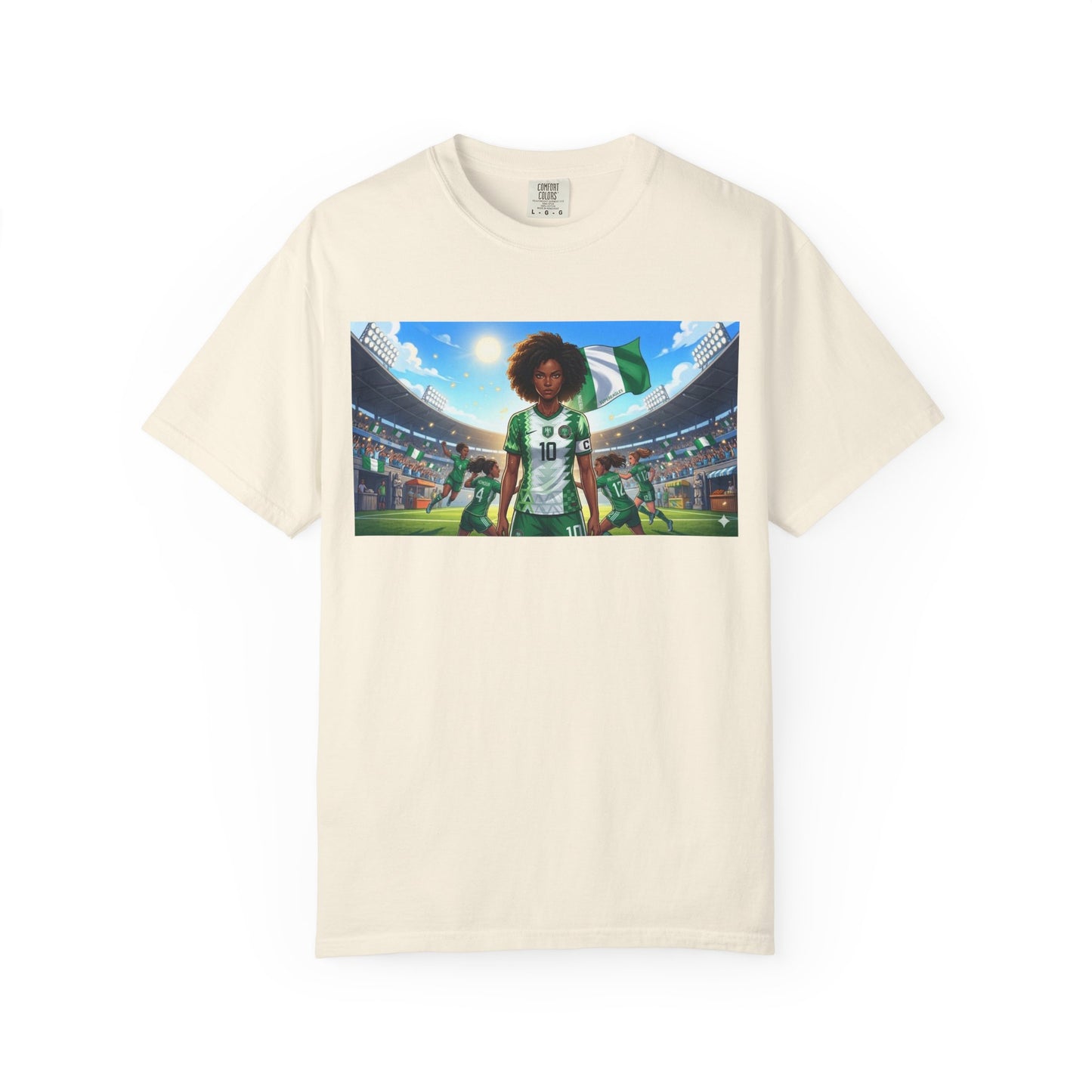 Commander- Female- Nigerian Soccer Player Stadium  - T-shirt - Graphic Tee