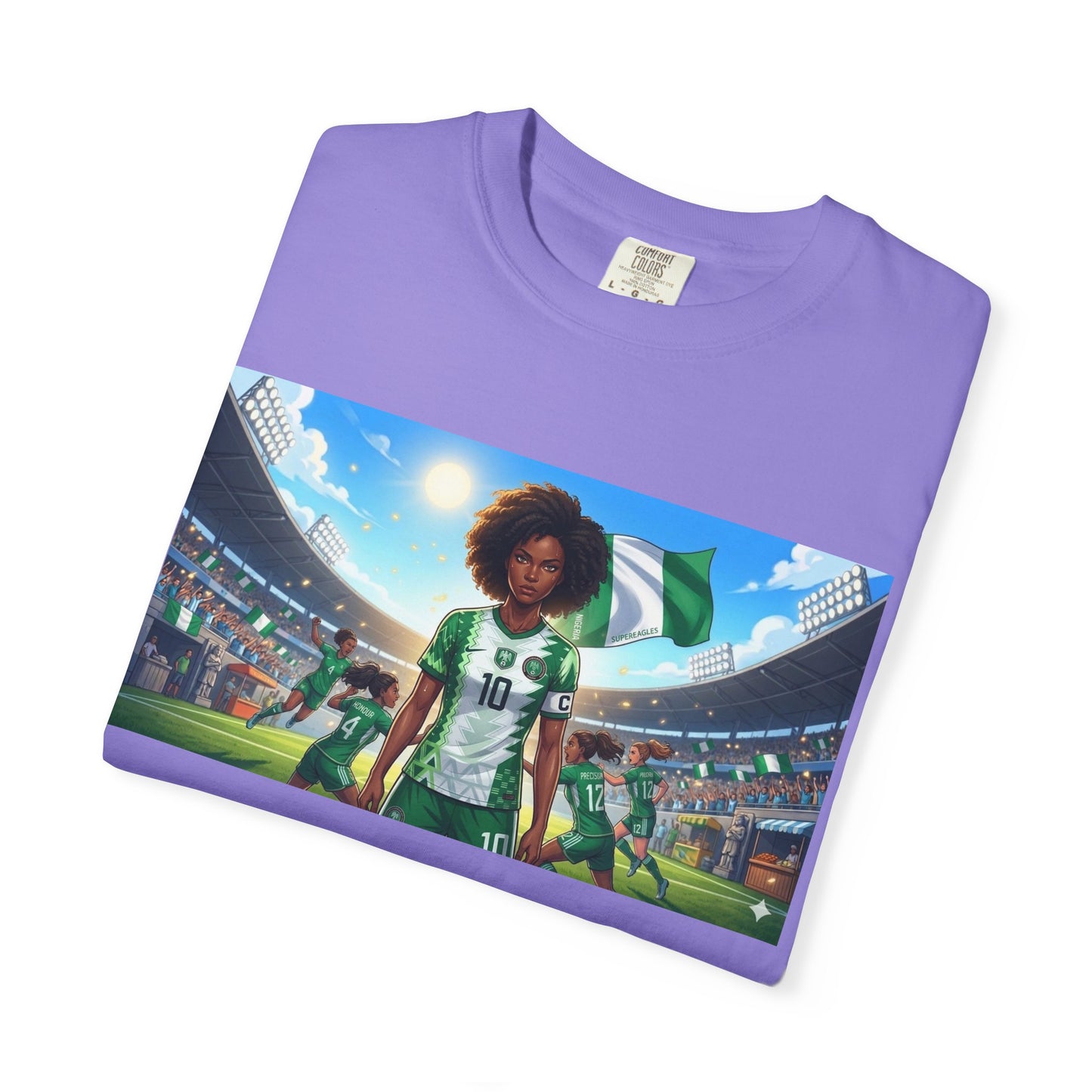 Commander- Female- Nigerian Soccer Player Stadium  - T-shirt - Graphic Tee