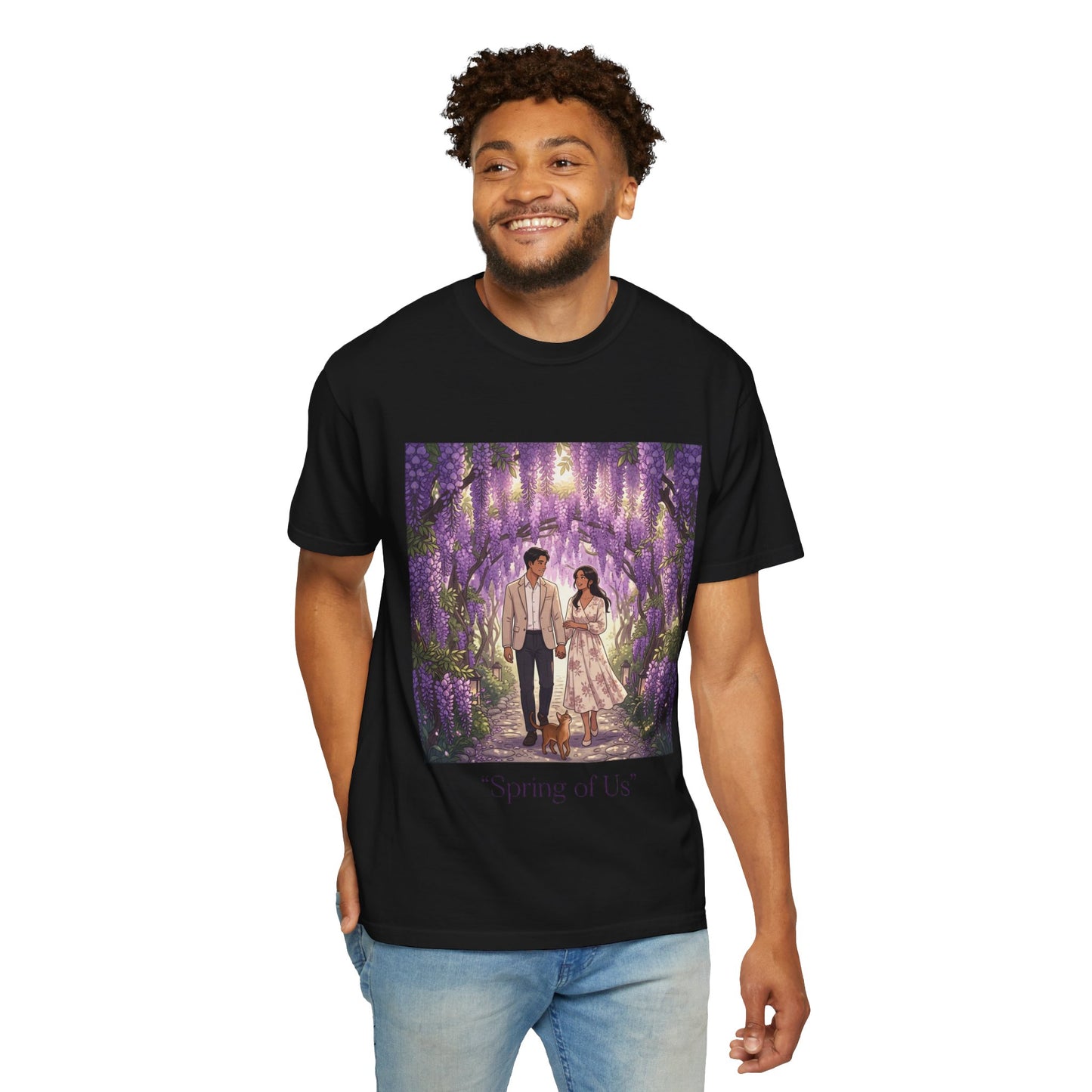 Spring of Us T-Shirt — Romantic Wisteria Couple Graphic Tee