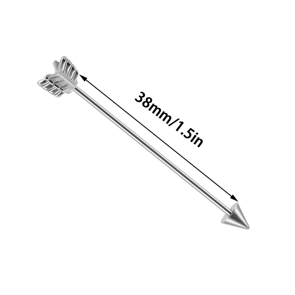 1PC 316L Surgical Steel 16G Cone Barbell Ear Cartilage Piercing Ball Arrow Earrings Piercing Jewelry