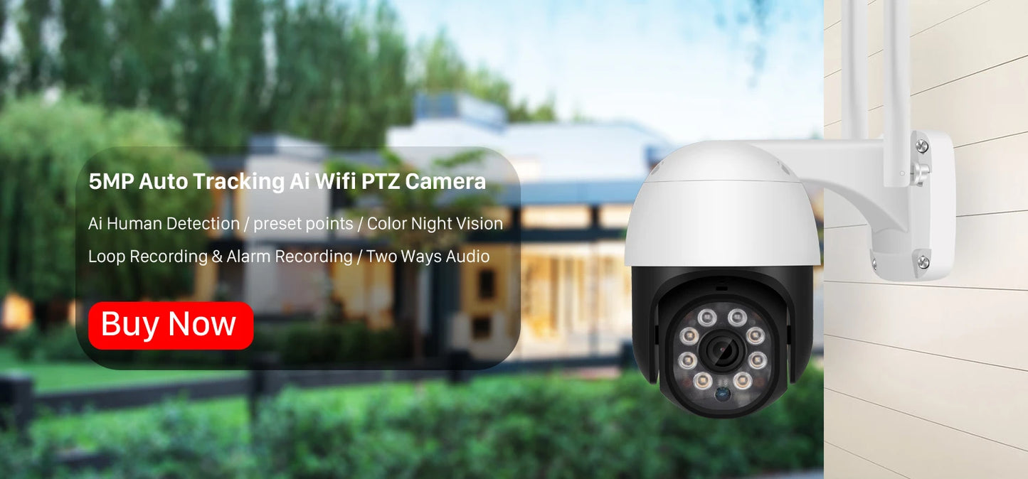 BESDER 5MP Outdoor WiFi Security Camera | IR Night Vision | Motion Detection | IP66 Weatherproof | P2P CCTV Bullet Camera