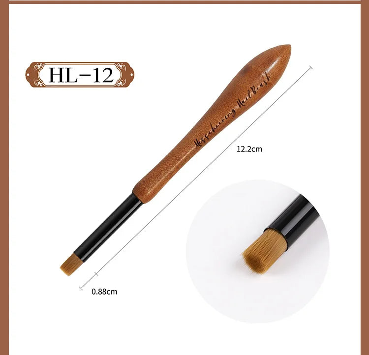 Nail Art Brush Calabash Pen Walnut Sandalwood Pole Painted Gradient Flower Gel Polish Carving Pencil Acrylic Manicure Tools