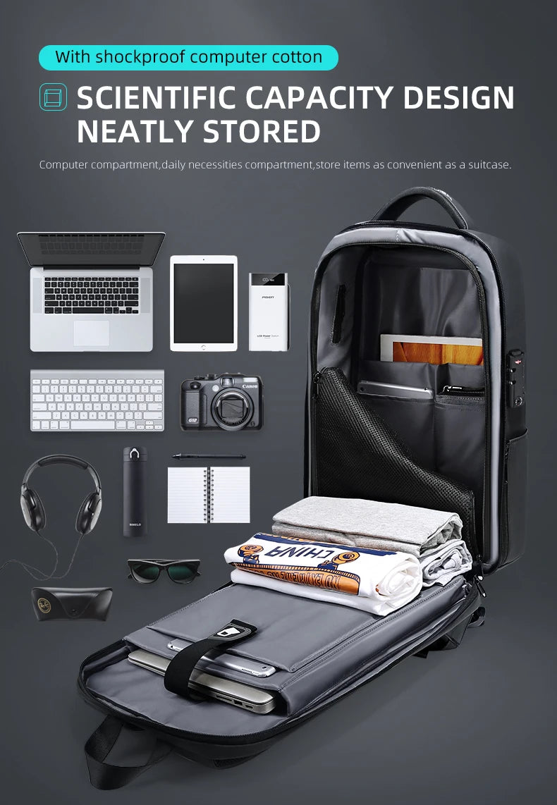 Fenruien Business Laptop Backpack — TSA Lock, USB Charging & Waterproof Travel Bag
