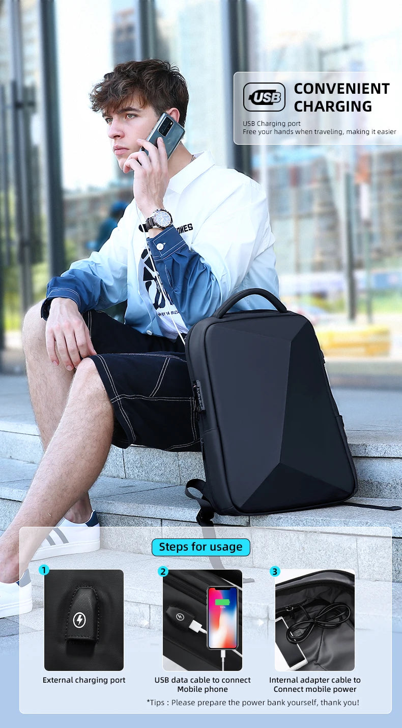 Fenruien Business Laptop Backpack — TSA Lock, USB Charging & Waterproof Travel Bag