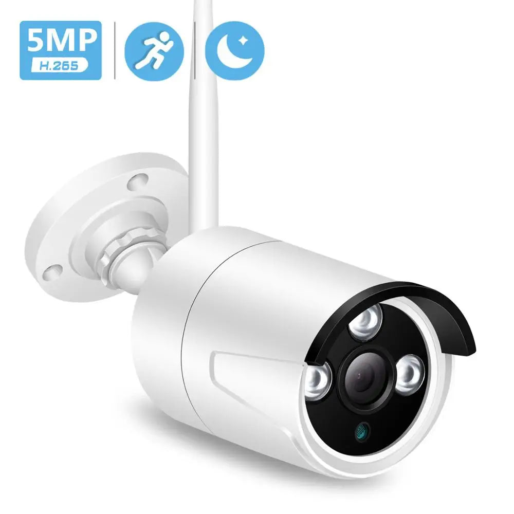BESDER 5MP Outdoor WiFi Security Camera | IR Night Vision | Motion Detection | IP66 Weatherproof | P2P CCTV Bullet Camera