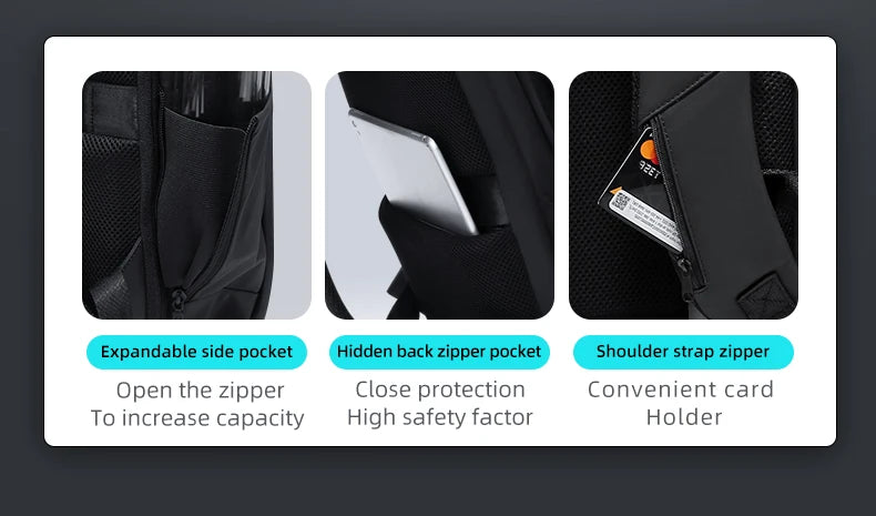 Fenruien Business Laptop Backpack — TSA Lock, USB Charging & Waterproof Travel Bag