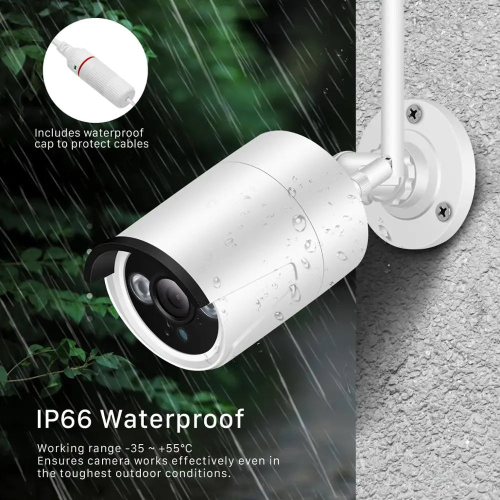 BESDER 5MP Outdoor WiFi Security Camera | IR Night Vision | Motion Detection | IP66 Weatherproof | P2P CCTV Bullet Camera