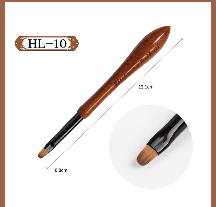 Nail Art Brush Calabash Pen Walnut Sandalwood Pole Painted Gradient Flower Gel Polish Carving Pencil Acrylic Manicure Tools