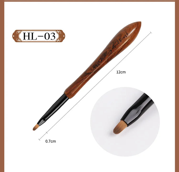 Nail Art Brush Calabash Pen Walnut Sandalwood Pole Painted Gradient Flower Gel Polish Carving Pencil Acrylic Manicure Tools