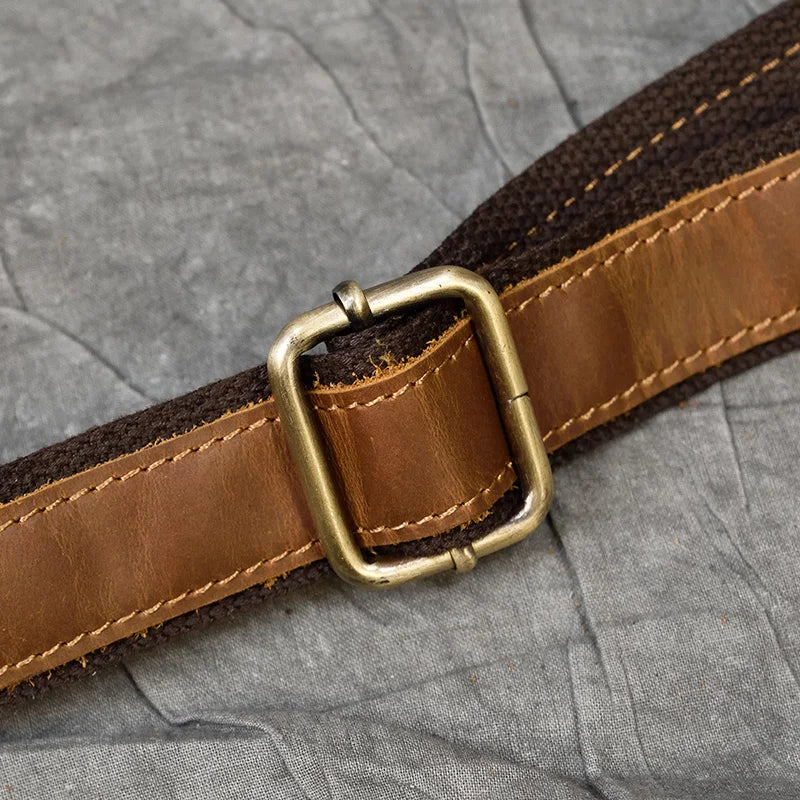 Luufan Crazy Horse Cowhide Leather Waist Bag — Men's Mini Travel Fanny Pack & Phone Pouch