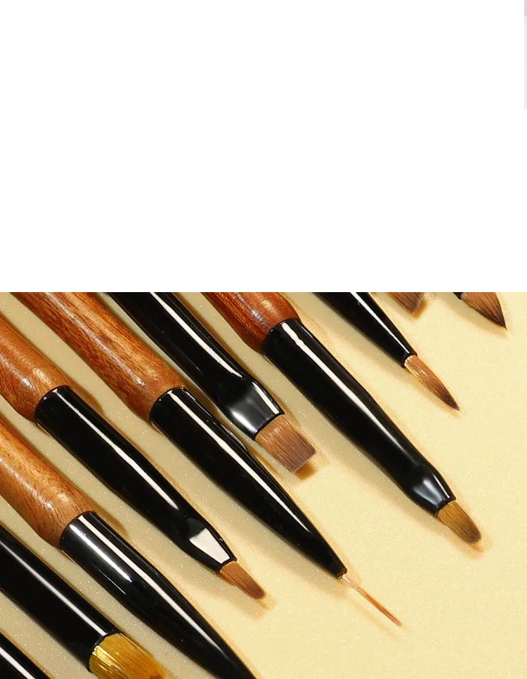 Nail Art Brush Calabash Pen Walnut Sandalwood Pole Painted Gradient Flower Gel Polish Carving Pencil Acrylic Manicure Tools