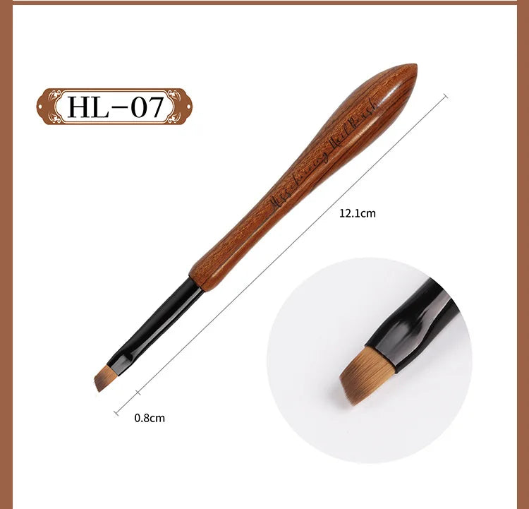Nail Art Brush Calabash Pen Walnut Sandalwood Pole Painted Gradient Flower Gel Polish Carving Pencil Acrylic Manicure Tools