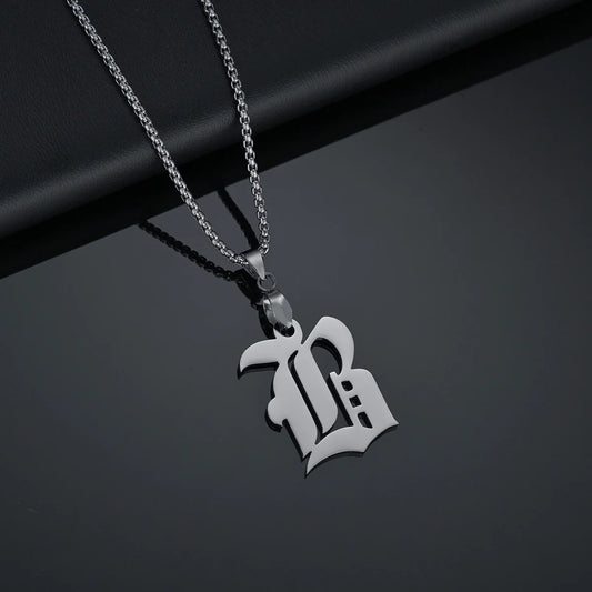 For Women Man A-Z Alphabet Letter Pendant Necklaces Personalization Stainless Steel Necklace Glamour Jewelry