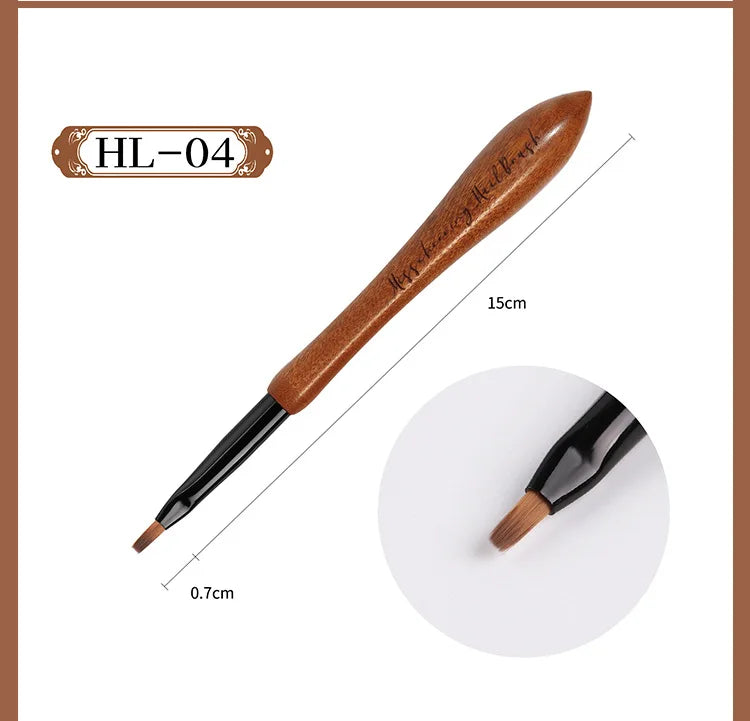 Nail Art Brush Calabash Pen Walnut Sandalwood Pole Painted Gradient Flower Gel Polish Carving Pencil Acrylic Manicure Tools