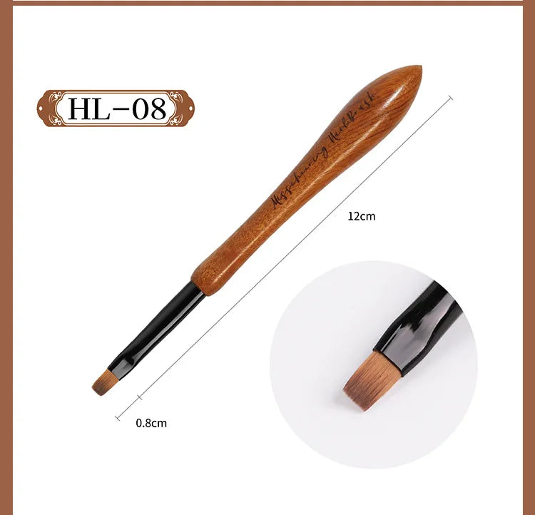 Nail Art Brush Calabash Pen Walnut Sandalwood Pole Painted Gradient Flower Gel Polish Carving Pencil Acrylic Manicure Tools