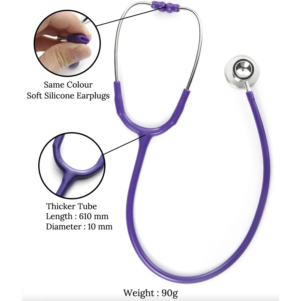 Dual Head Medical Stethoscope – Basic & Deluxe Versions | For Doctors, Nurses, Cardiologists & Vets | 7 Colors