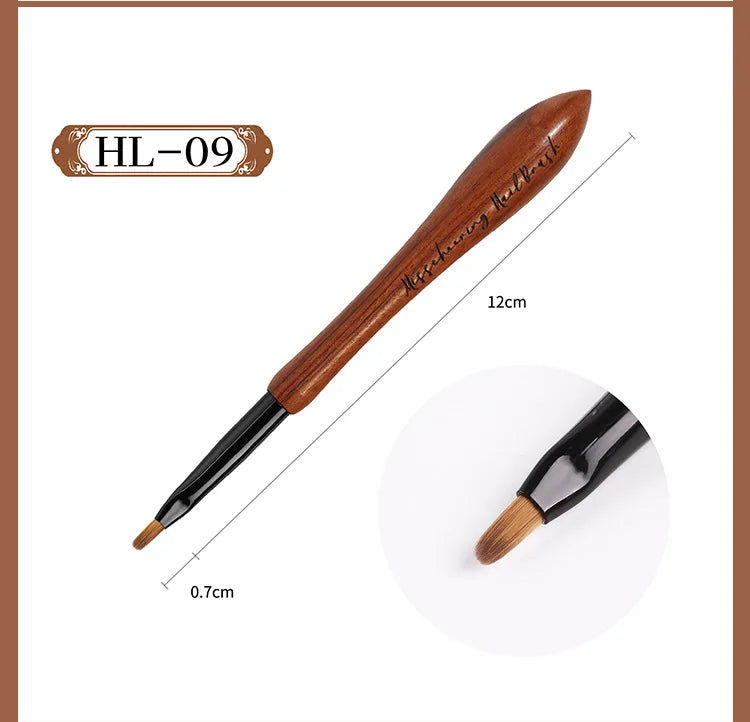 Nail Art Brush Calabash Pen Walnut Sandalwood Pole Painted Gradient Flower Gel Polish Carving Pencil Acrylic Manicure Tools