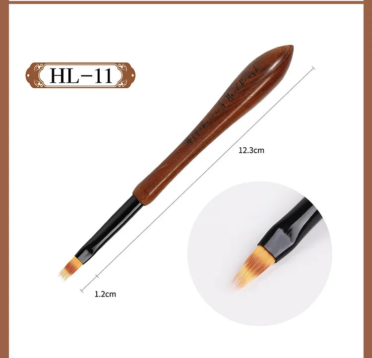 Nail Art Brush Calabash Pen Walnut Sandalwood Pole Painted Gradient Flower Gel Polish Carving Pencil Acrylic Manicure Tools