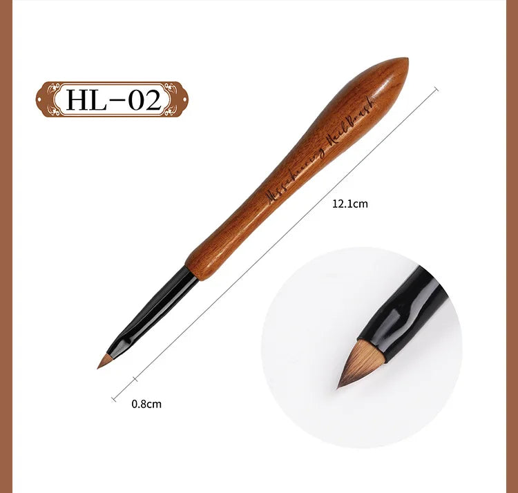 Nail Art Brush Calabash Pen Walnut Sandalwood Pole Painted Gradient Flower Gel Polish Carving Pencil Acrylic Manicure Tools