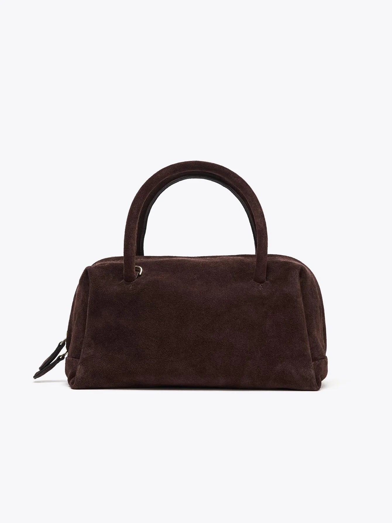 2026 new women's suede handbag, messenger bag, zipper, casual, fashionable, bowling bag