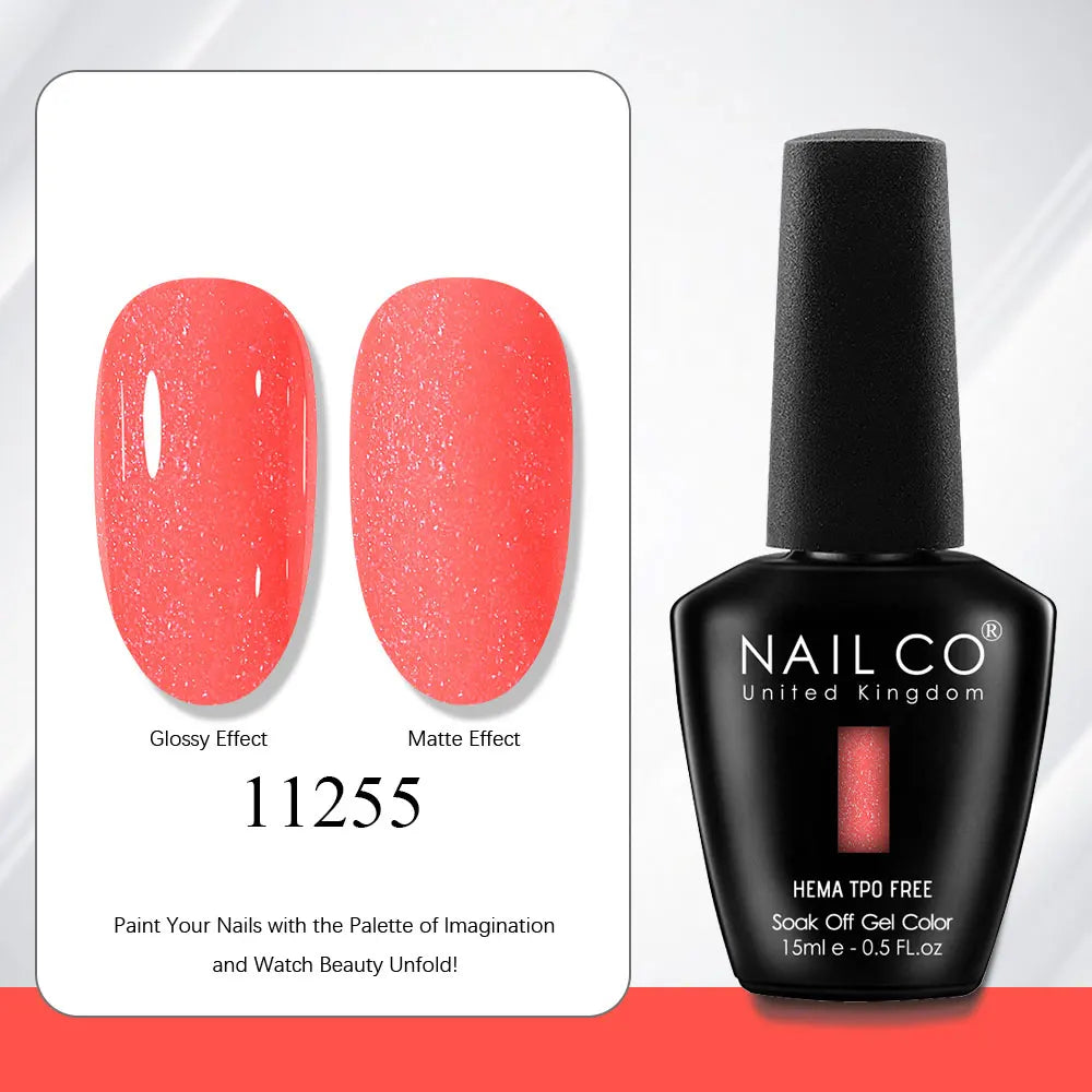 NAILCO Gel Nail Polish 15ml | 333 Colors UV/LED Soak-Off Semi-Permanent Gel Varnish | Long-Lasting Natural Resin Formula