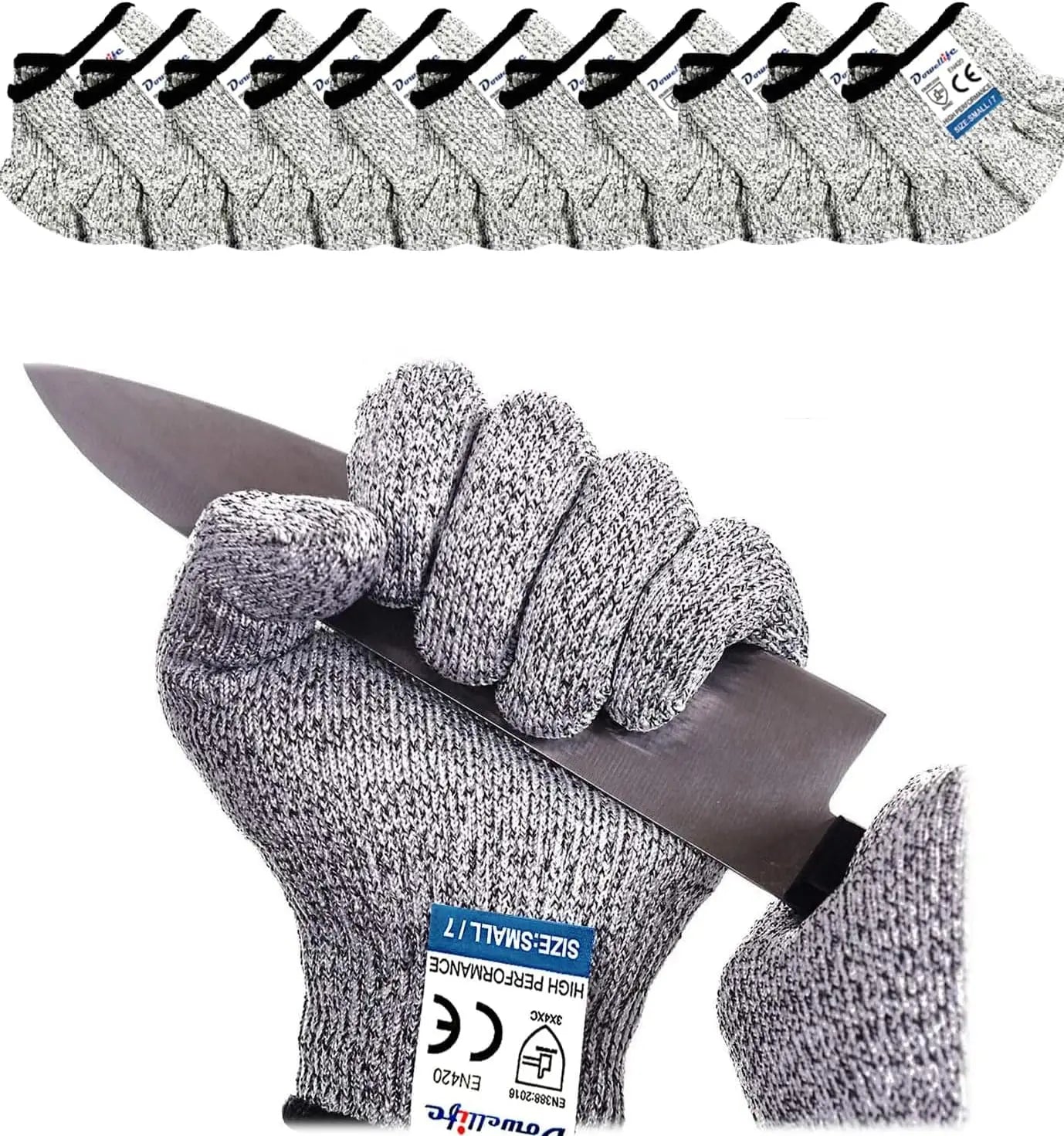 rade Level 5 Protection, Safety Kitchen Cut Gloves for Chef Oyster Shucking Mandolin Knife Butcher Meat Cutting