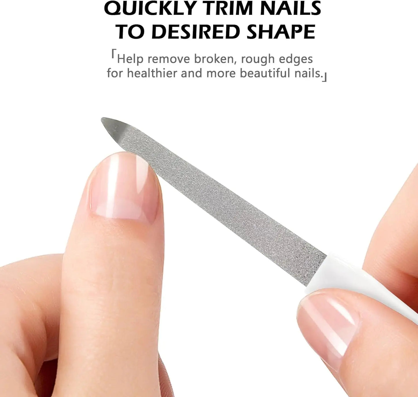 Professional Metal Nail File — Double-Sided Stainless Steel Manicure Tool