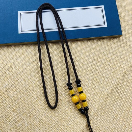 Manufacturer Wholesale Beeswax Necklace Rope Handwoven Rope Pendant Lanyard Men's and Women's Necklace Pendant
