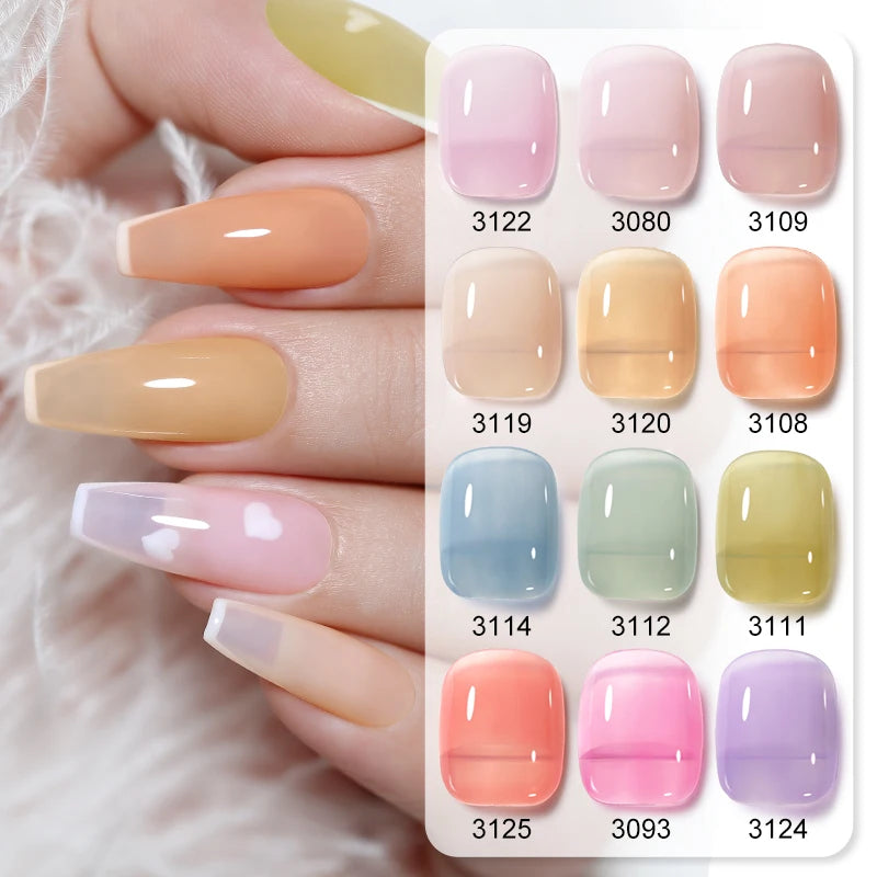 NAILCO Jelly Gel Nail Polish | HEMA-Free Soak Off UV LED Semi-Permanent Gel Varnish — 70 Colors