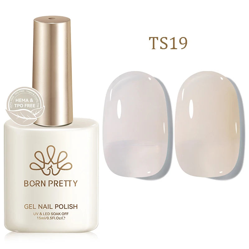 BORN PRETTY 15ml Jelly Gel Polish | Pink Nude & Glitter | Soak-Off UV/LED | 24 Shades