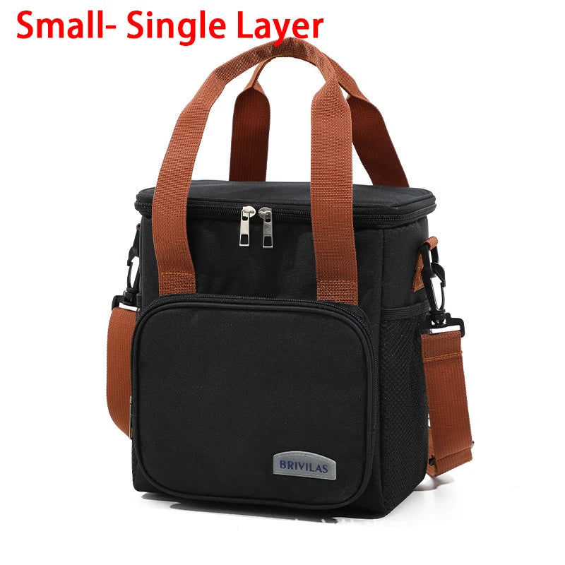 Insulated Lunch Box for Men & Women Collapsible Leakproof Double Cooler Bag Large Capacity Travel Camping Lunch Bags for Work