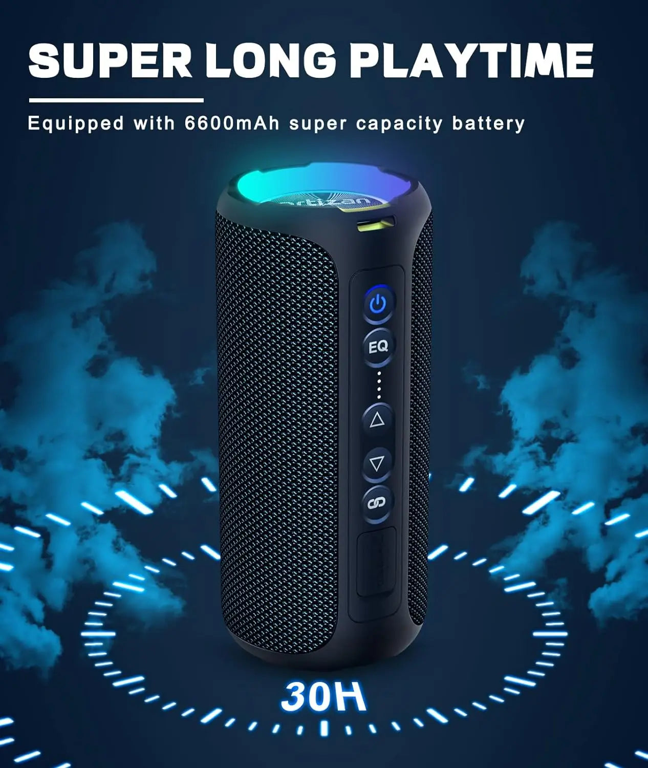 Ortizan 40W Portable Bluetooth Speaker — IPX7 Waterproof, Bass Subwoofer, TF/AUX/TWS