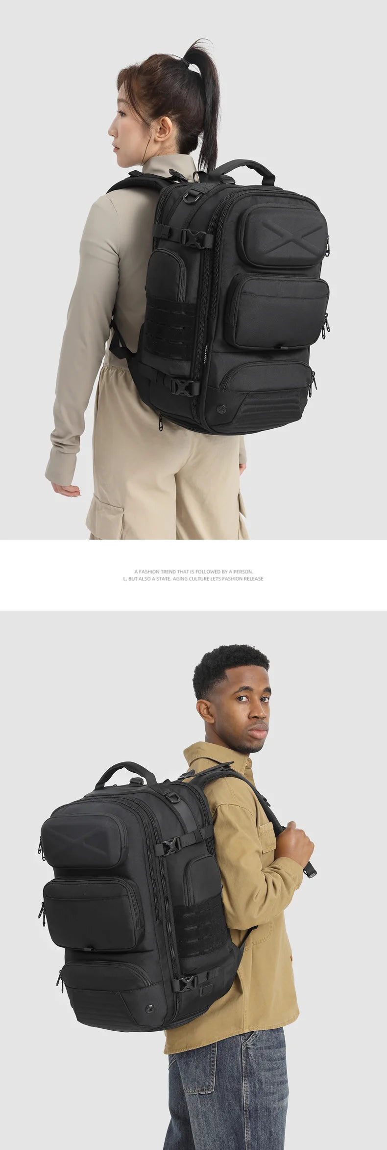 Ozuko Men's Waterproof Travel Backpack | Large Capacity Laptop Bag with Shoe Compartment