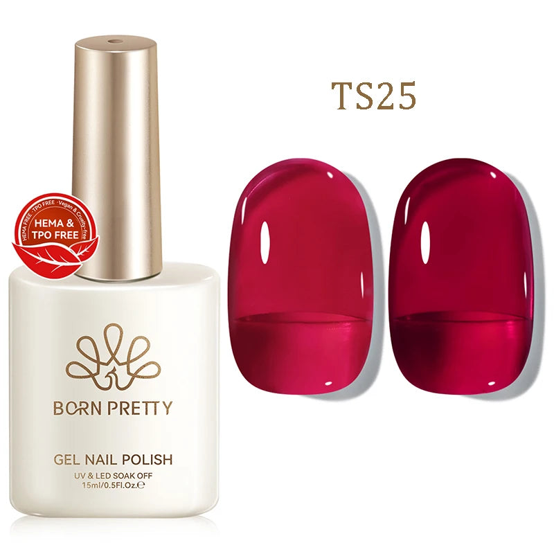 BORN PRETTY 15ml Jelly Gel Polish | Pink Nude & Glitter | Soak-Off UV/LED | 24 Shades