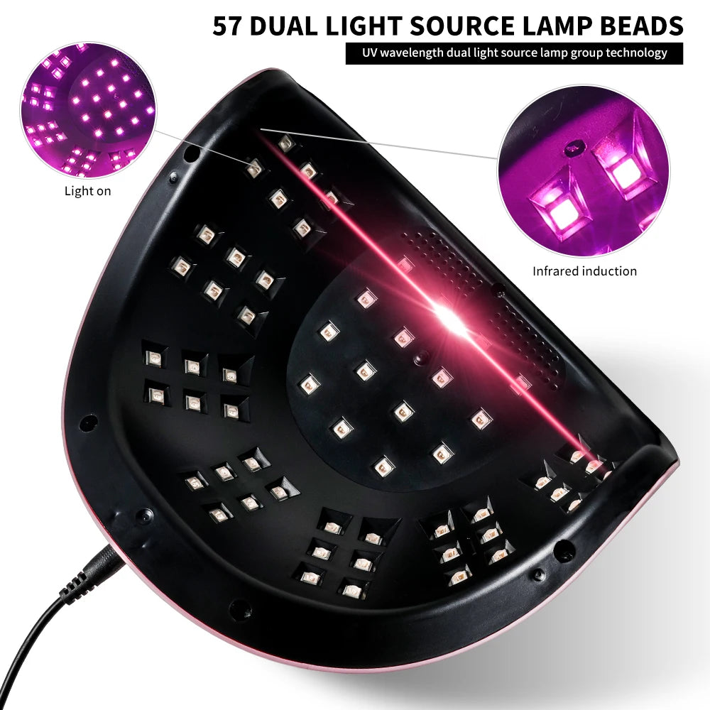 57 LED UV/LED Nail Lamp — Professional Gel Polish Curing Light with Diamond Design